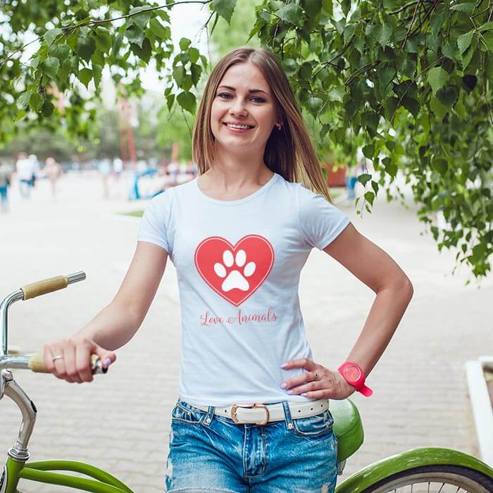 Love Animal Graphic Print T Shirt For Women Online