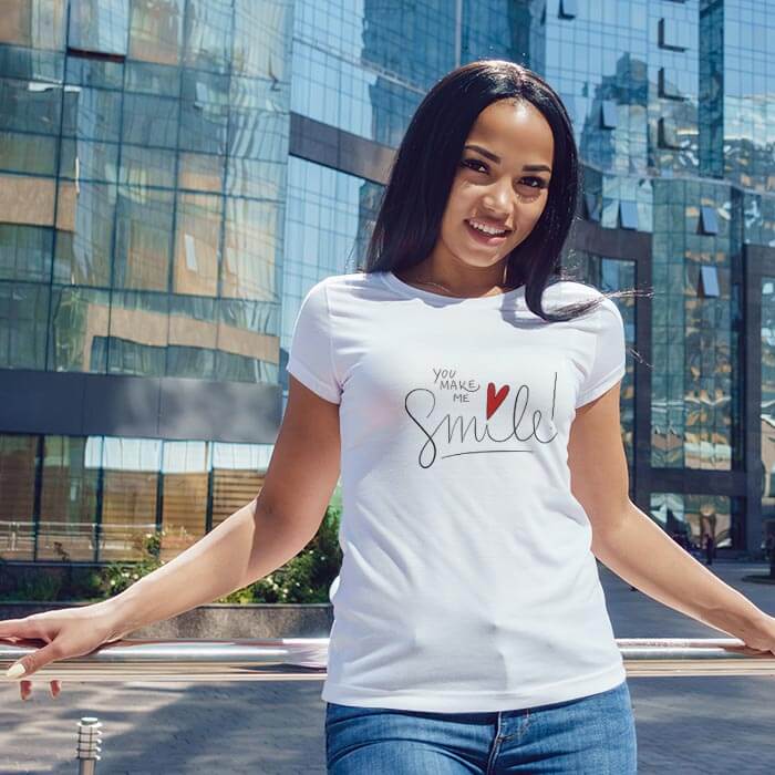 Women heart and quotes Graphic White T-Shirt For Women