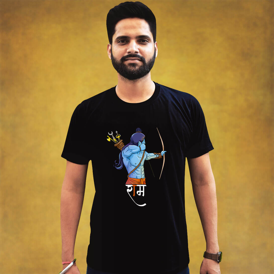 Best Lord Ram Black T-shirt Front and Back
