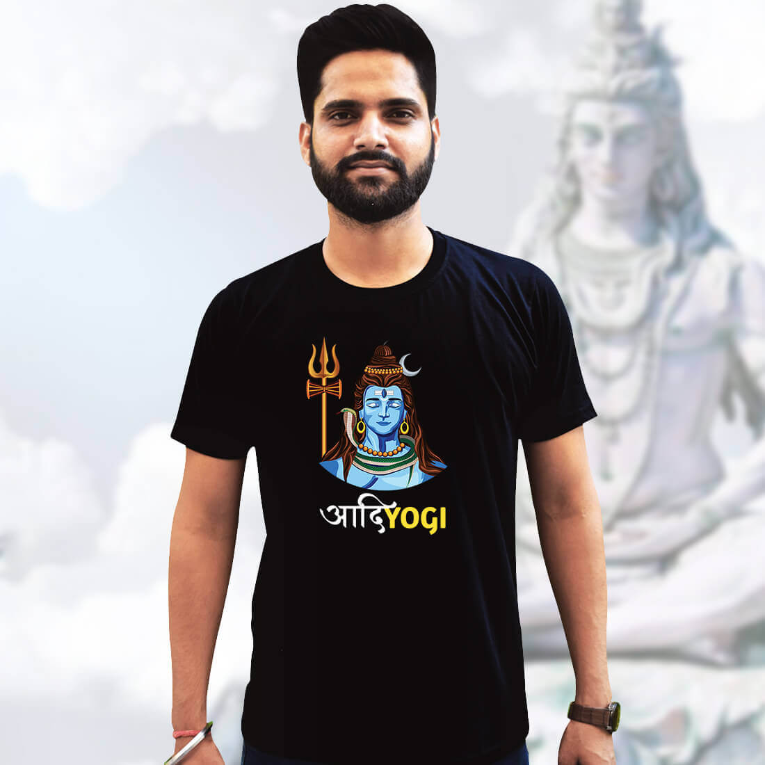 Best Shiva Quote, Black T-Shirt Front and Back
