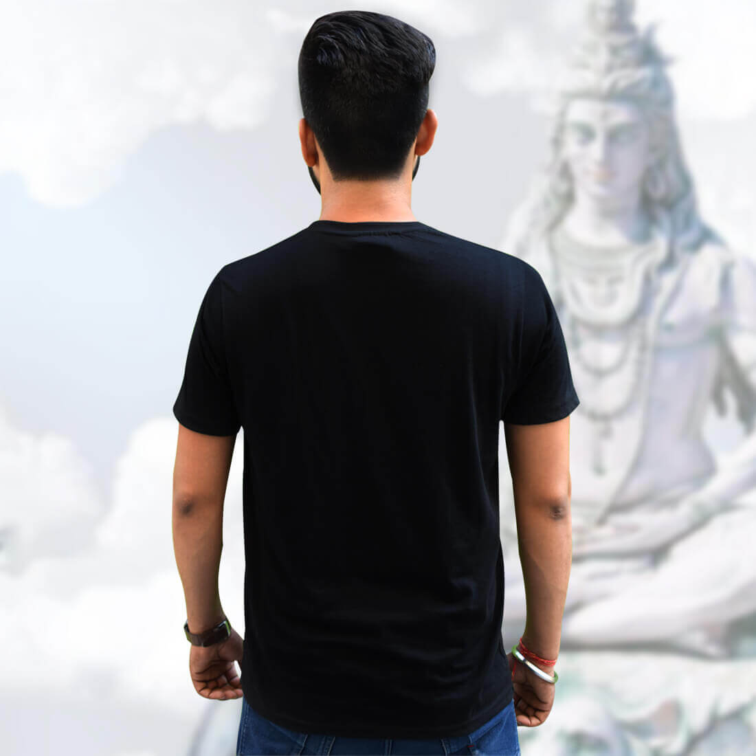 Best Shiva Quote Plain Black T-Shirt Back (2)