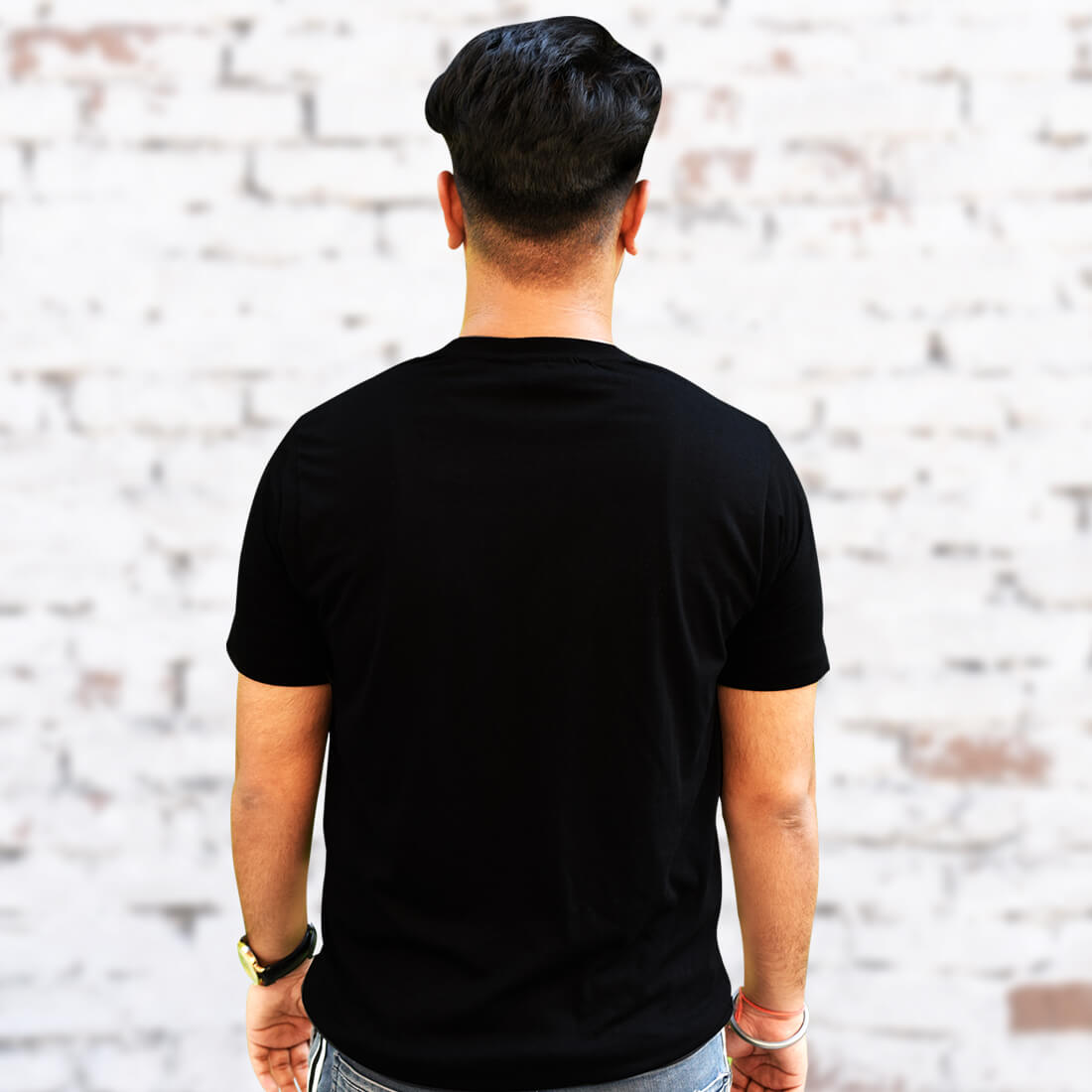 OM Best Design Printed Plain Black T Shirt Mens