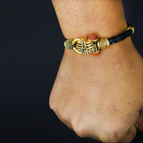 Hindu Rakhi Gift Brass Rudraksha OM Mahakal Mahadev Bracelet Lord Shiva  Adiyogi | eBay