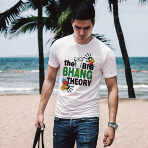 Holi Special Bhang Theory white t shirt for men