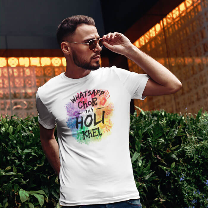 Holi Special Quotes round neck t shirt for men