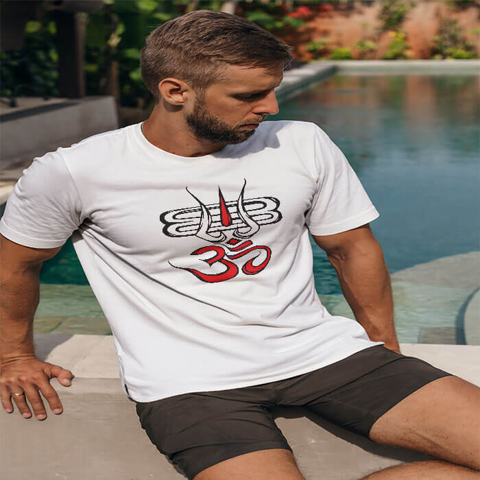 OM Trishul With Shivling t shirt for men