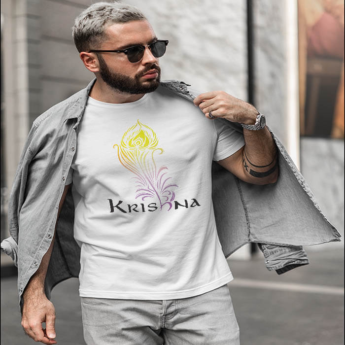 Krishna Morpankh round neck t shirt for men