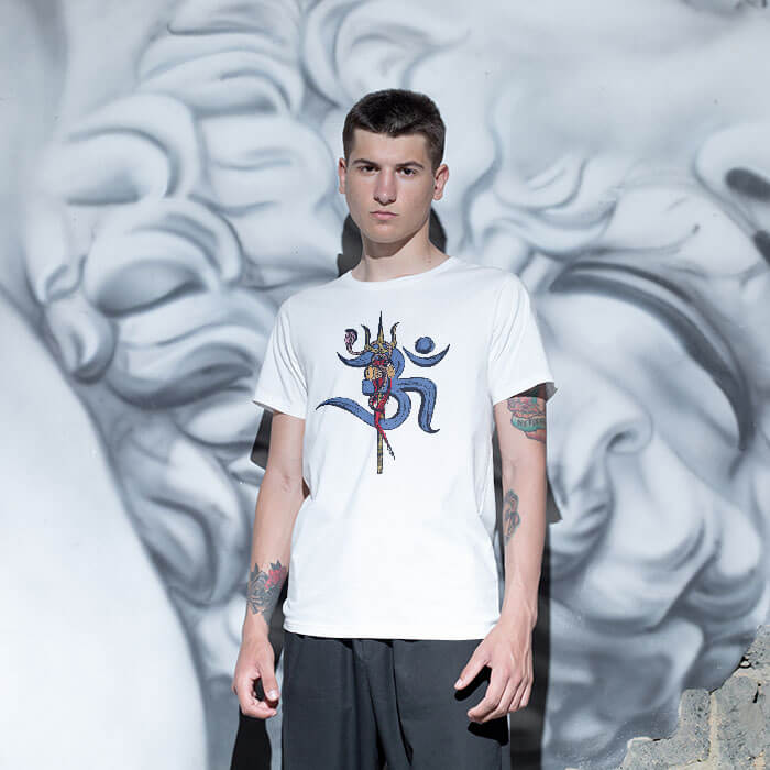 Lord Shiva Trishul with OM t shirt for men