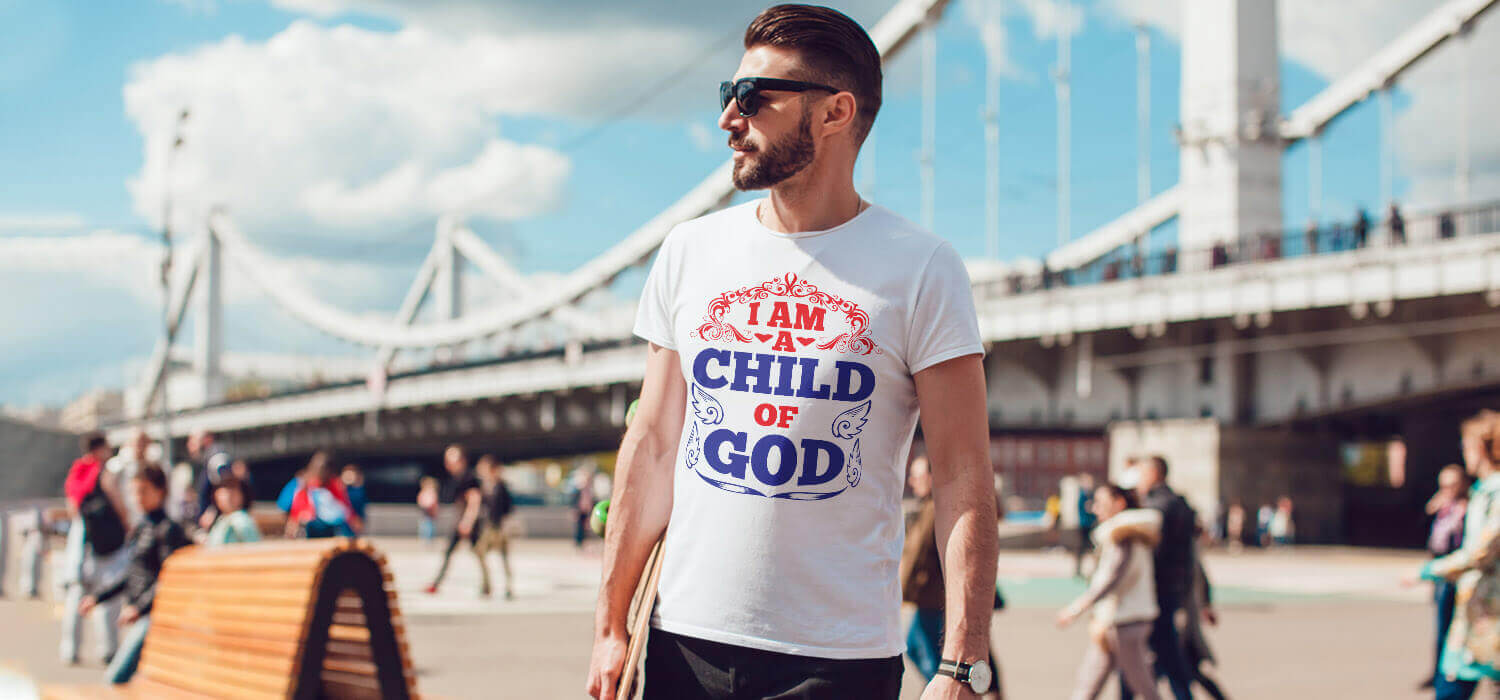 Printed T Shirt With God Quotes