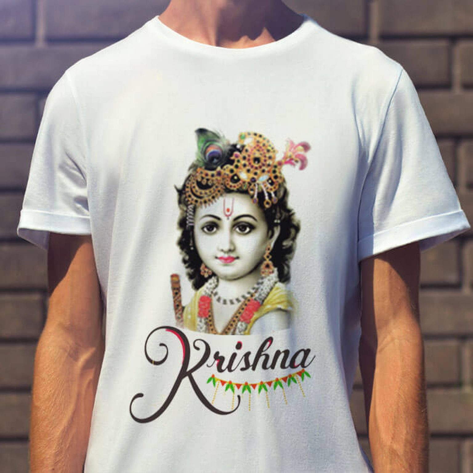 krishna printed t shirt