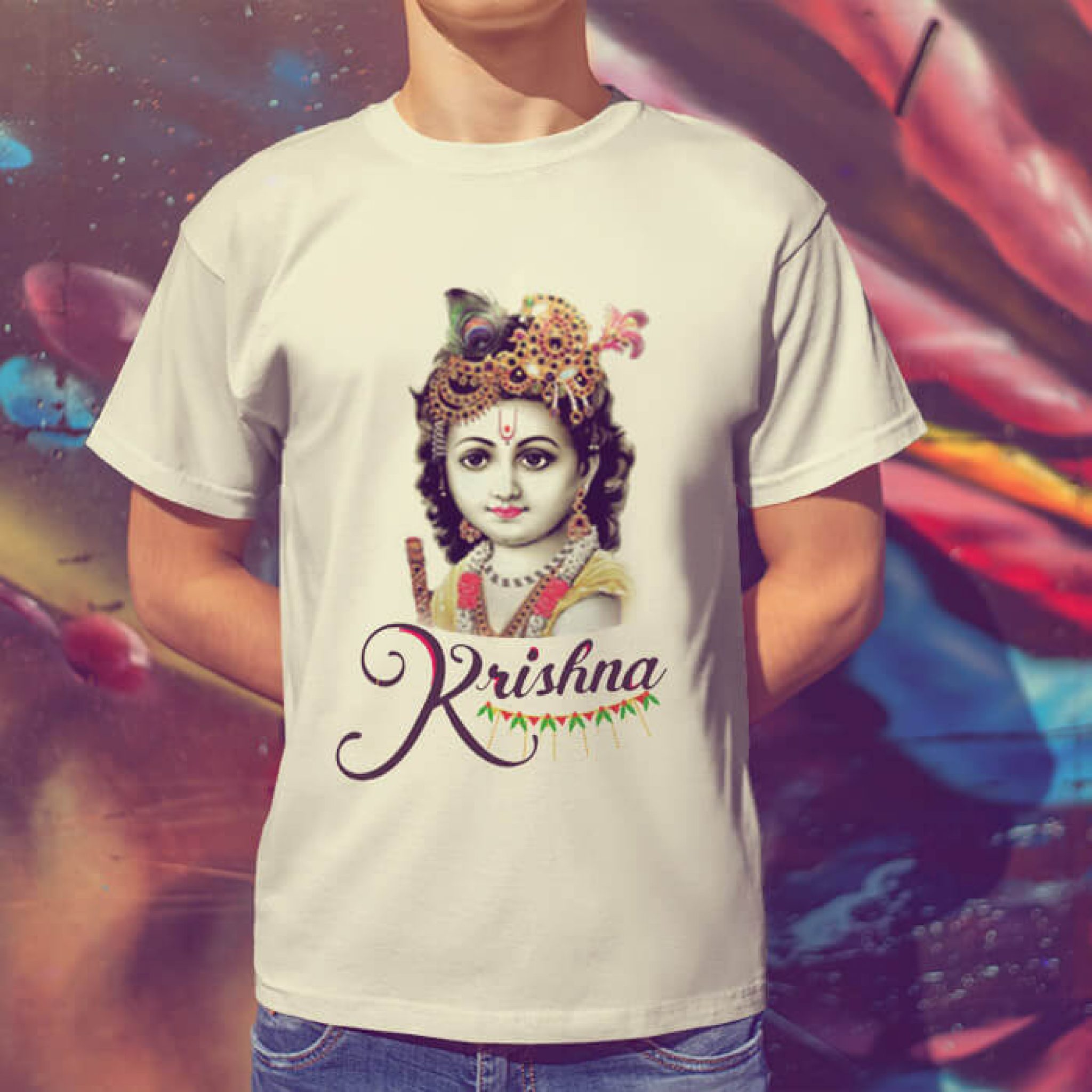 krishna printed t shirt