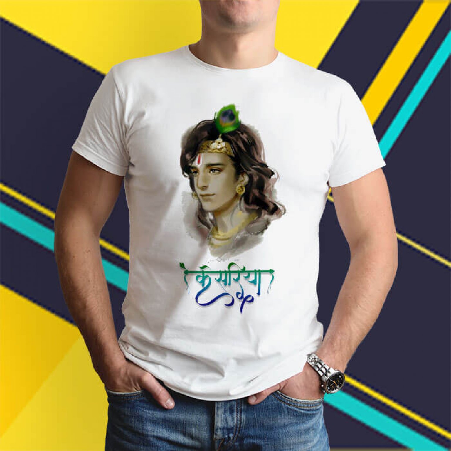 krishna printed t shirt