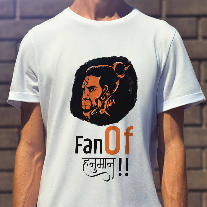 Fan of Hanuman round neck t shirt for men
