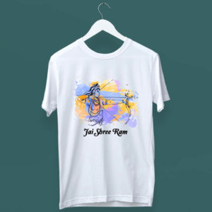 Lord Ram painting with quotes white t shirt