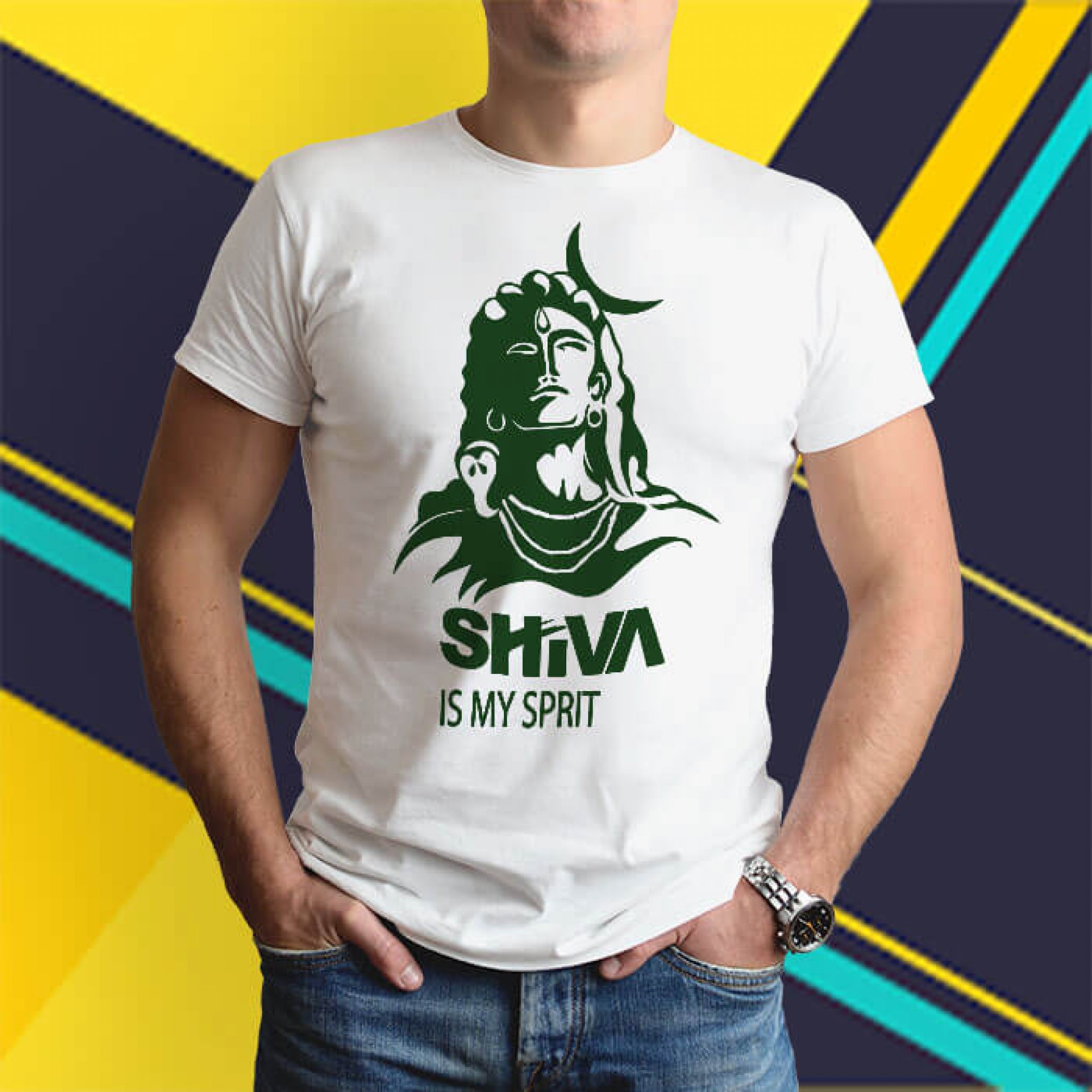 Lord Shiva Sprit Sketch T Shirt For Men Online Prabhubhakti