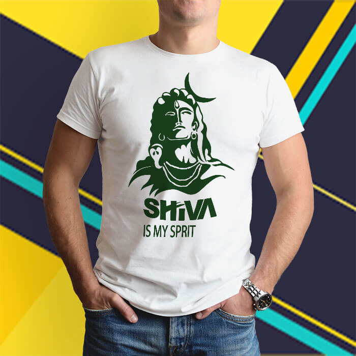 Lord Shiva sprit sketch half sleeve t shirt for men