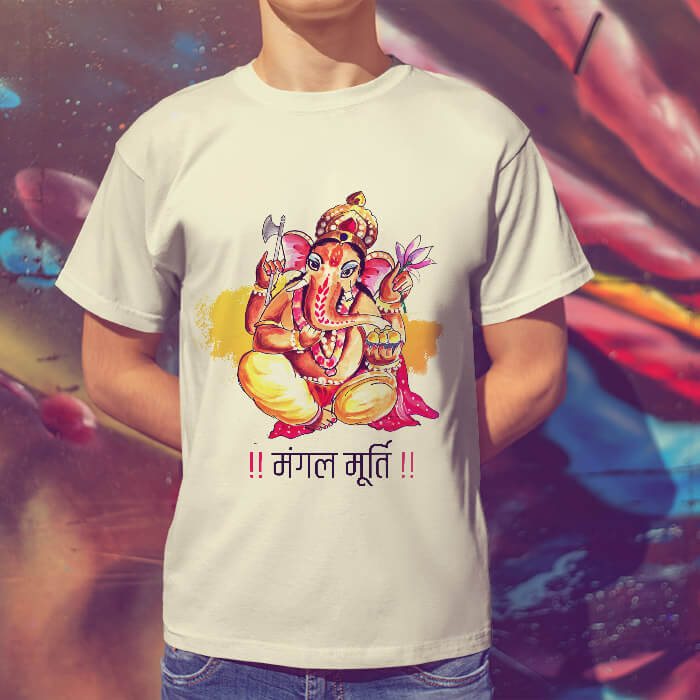 Mangal Murti Ganesh painting t-shirt for men