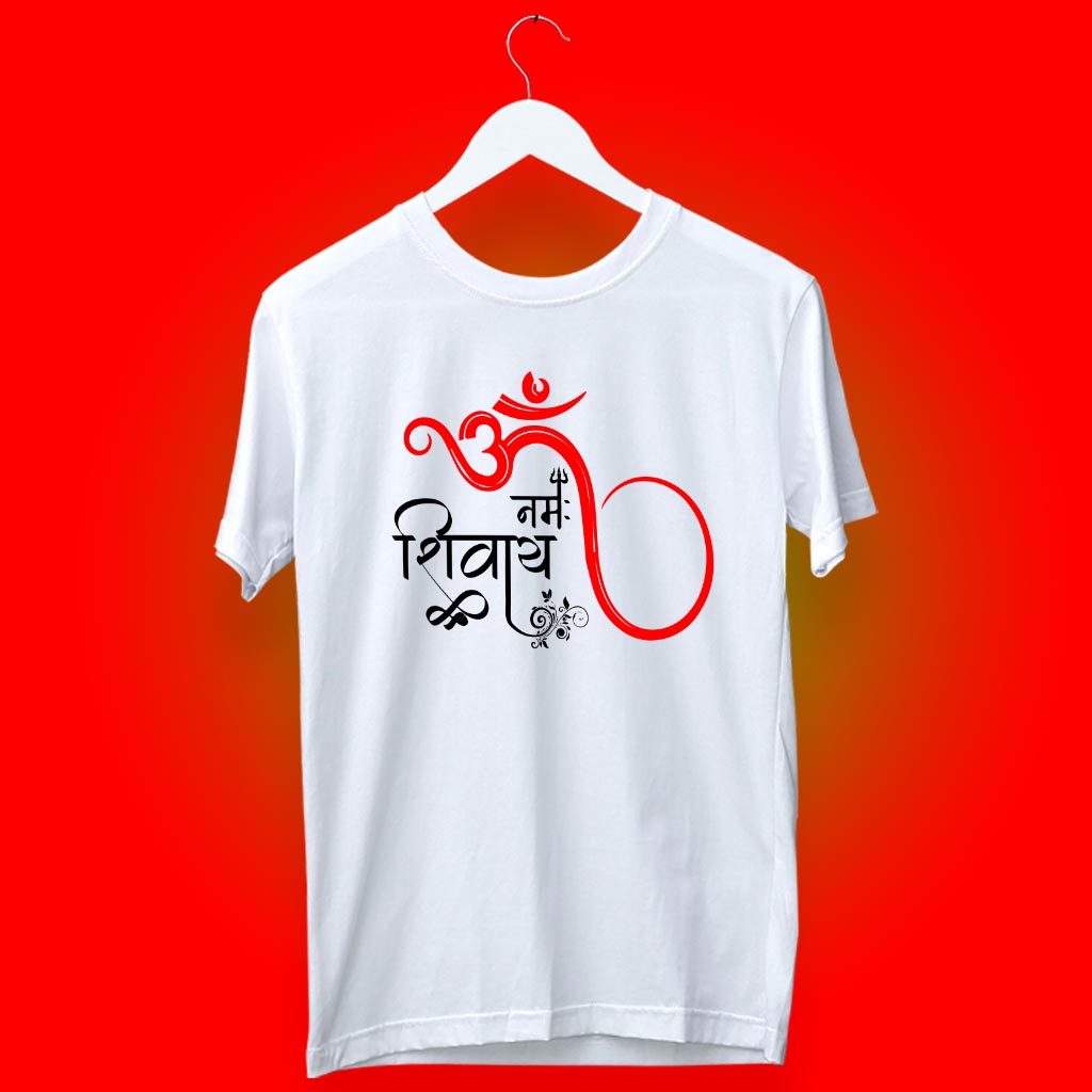 OM Namah Shivay designed best art white plain t shirts
