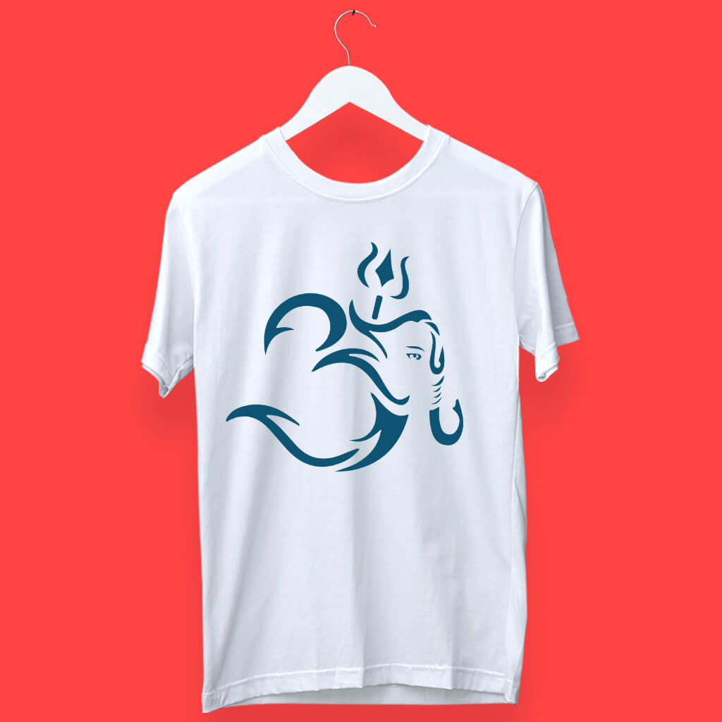Stylish OM with Lord Ganesh t shirt for men online