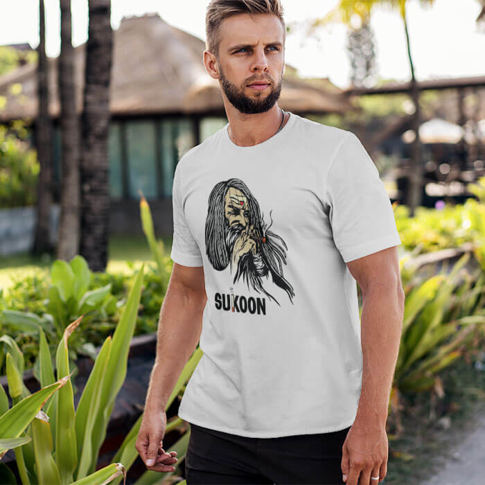 Stylsih Aghori with Sukoon fancy t shirt for mens
