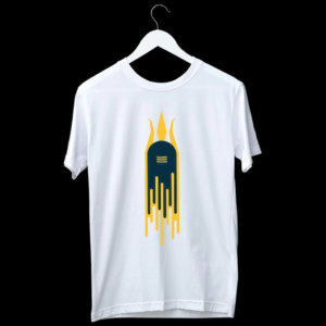Shivling with trishul painting printed round neck white t shirt