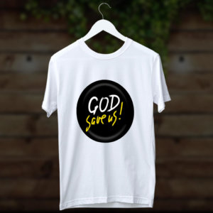 1978.God save us quotes printed white t shirt