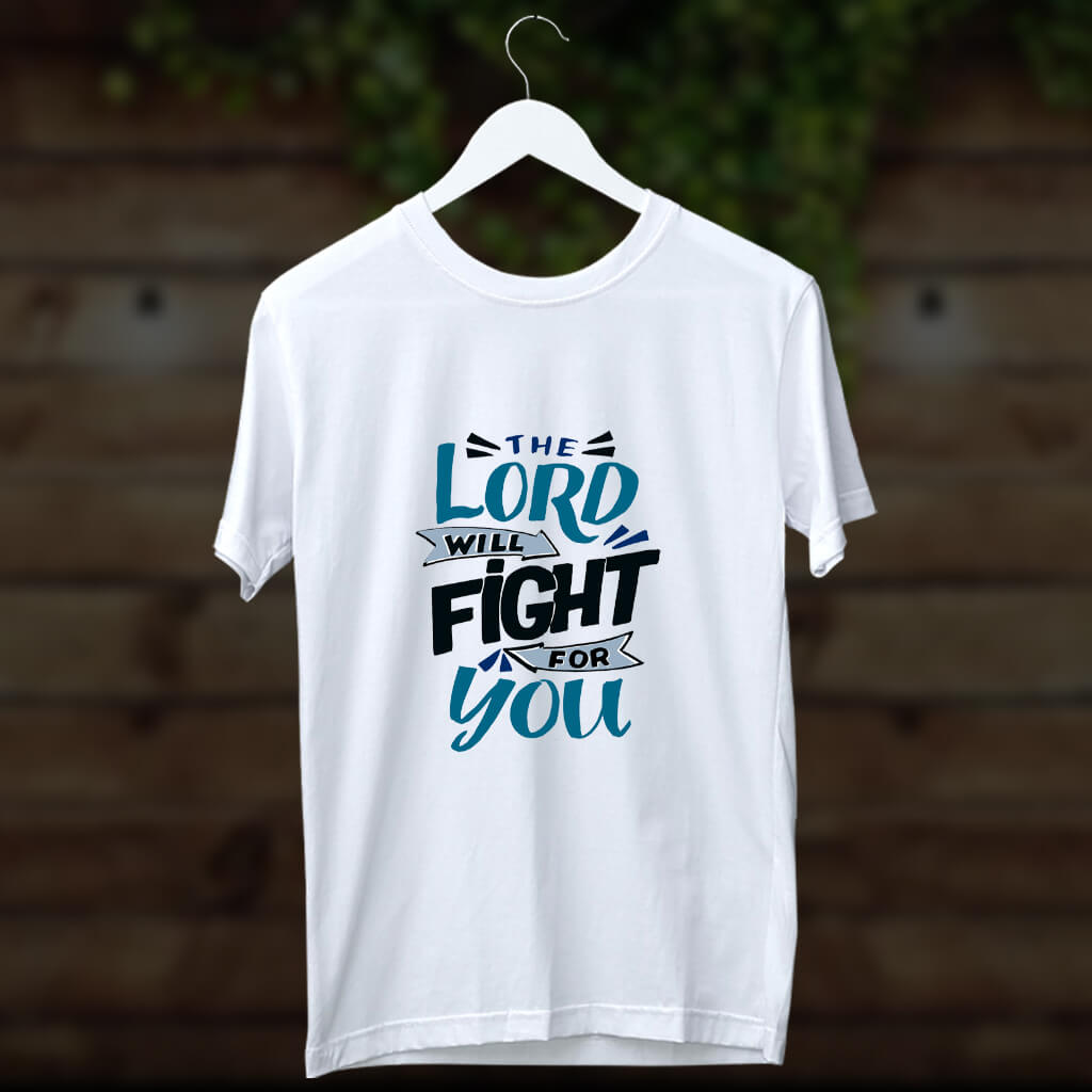 1979.Lord will fight for you quotes printed white t shirt