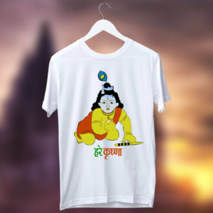 Bal krishna painting printed white t shirt online