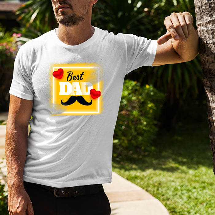 Best dad quotes printed round neck t shirt for men