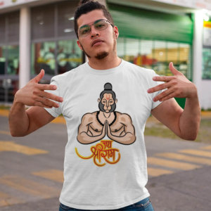 Best design hanuman ji printed white round neck t shirt