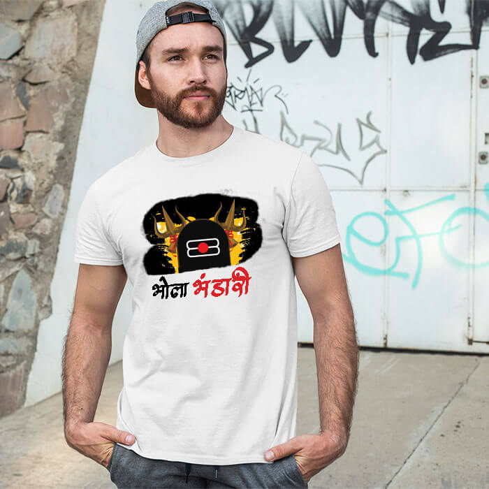 Bhola bhandari printed round neck t shirt for men