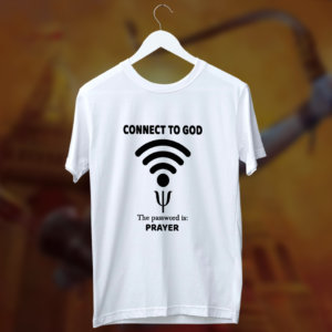 Connect to god quotes white t shirt for men