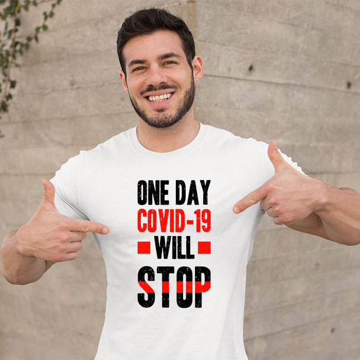 Covid-19 will stop quotes printed round neck t-shirt