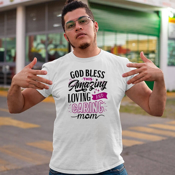 God bless quotes printed long t shirt for men