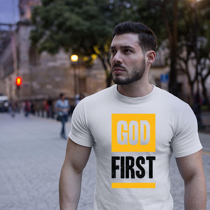 God first quotes printed long t shirt for men