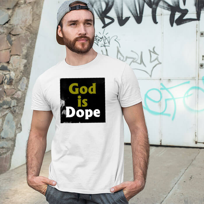 God is dope white round neck t shirt