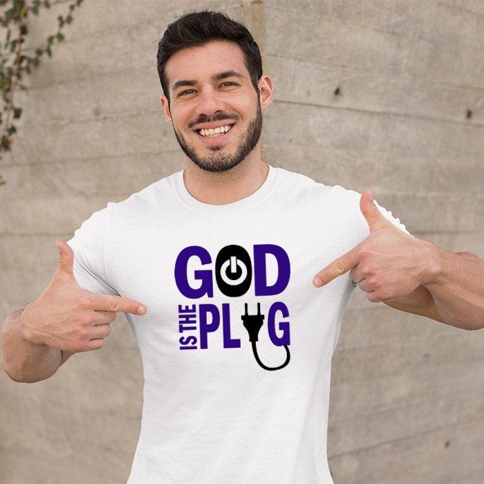 God is the plug quotes white color t shirt