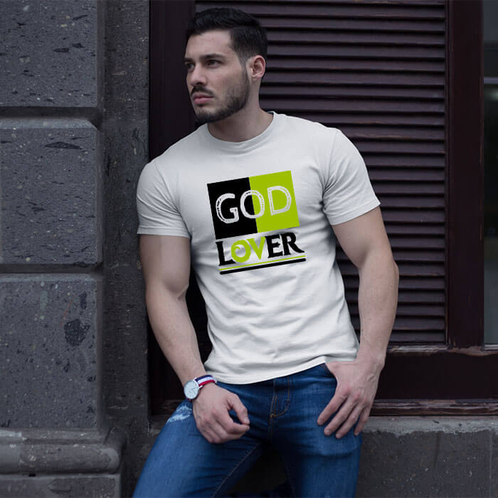 God love quotes printed round neck t-shirt