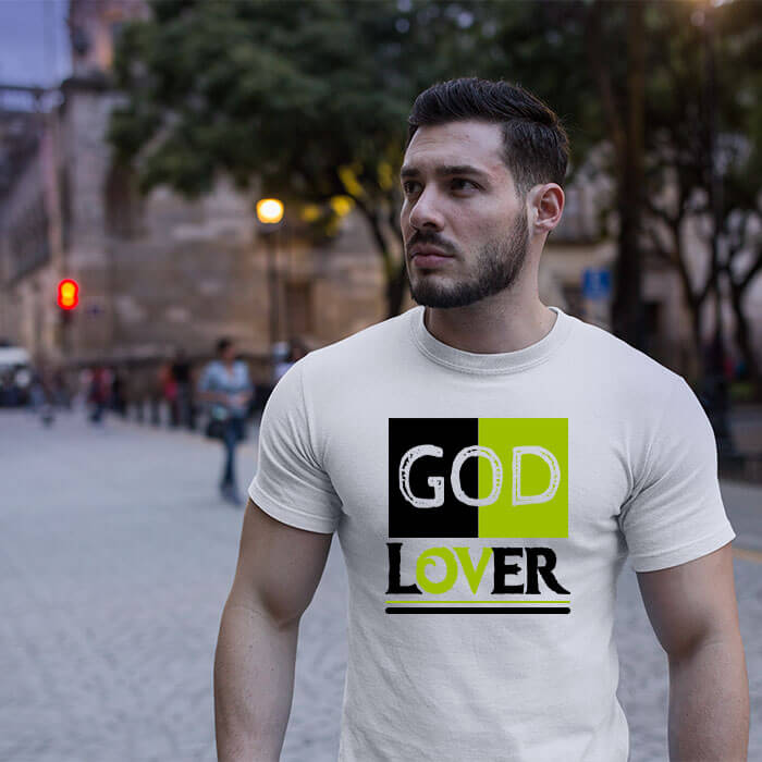 God love quotes printed round neck t shirt online