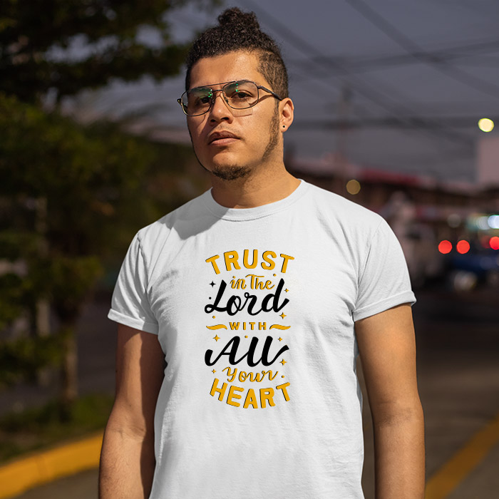 God quotes about life printed round neck t shirt for men