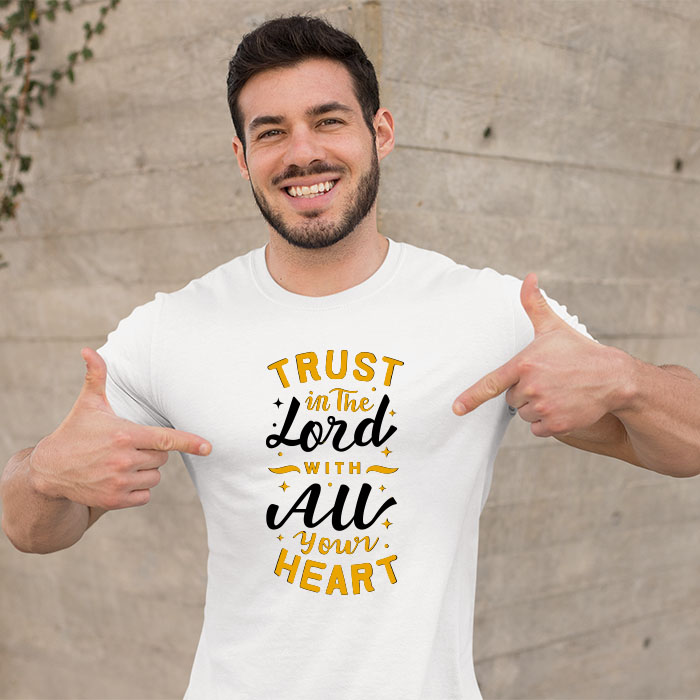 God quotes about life printed round neck white t shirt