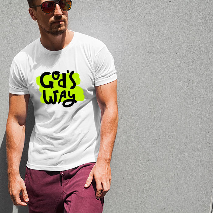 God_s way printed white color t shirt