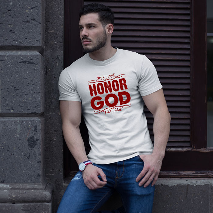 Honor God best design printed white t shirt