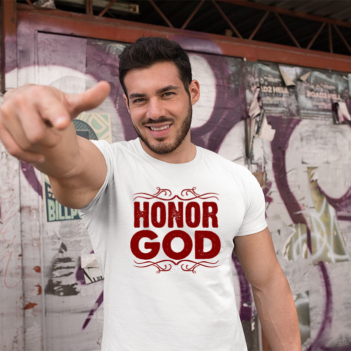 Honor God best design printed white t-shirt