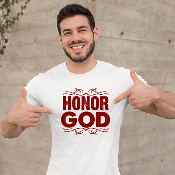 Honor God best design printed white t shirt for men