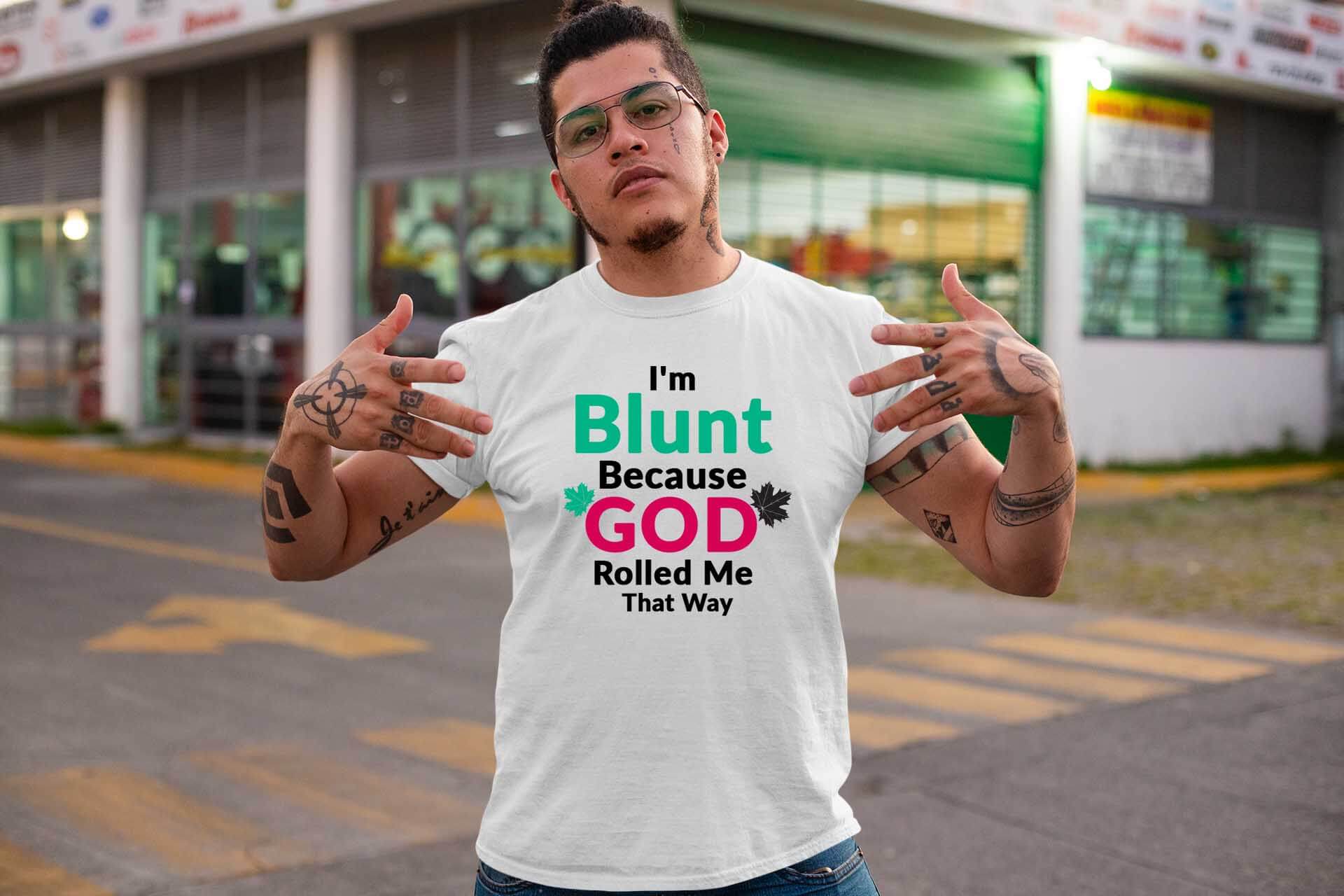 I am blunt quotes printed round neck t-shirt