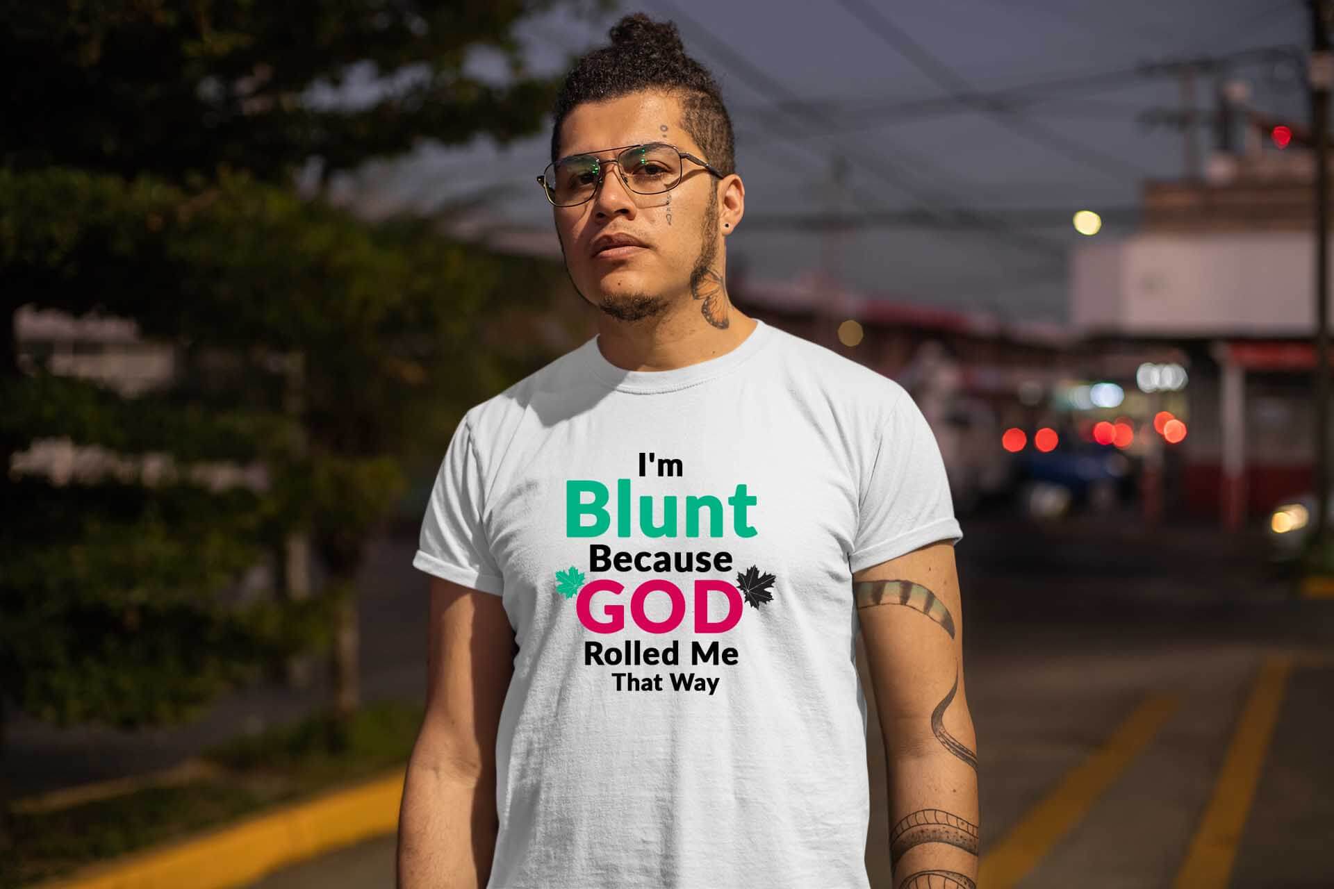 I am blunt quotes printed round neck t shirt for men