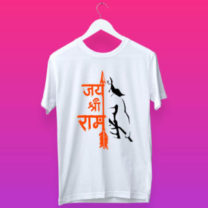 Jay Shree Ram with Hanuman sketch t shirt for men