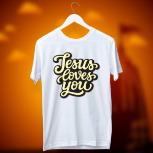 Jesus Loves You printed white t shirt