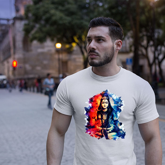 Lord Shiva best art printed white color t shirt